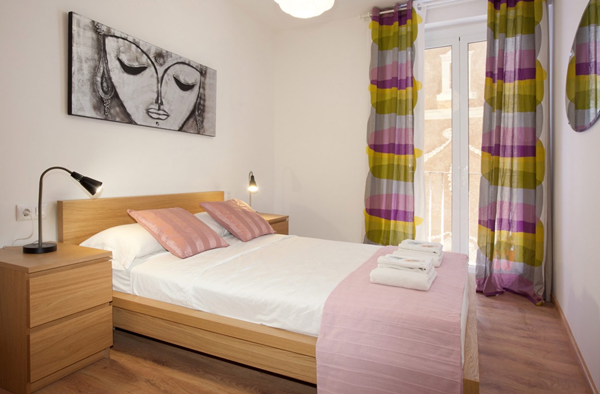  Bedroom with double bed and parquet floor